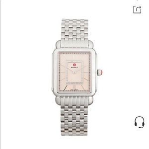 Authentic Michele Deco Ii Stainless Steel & Diamond Bracelet Watch